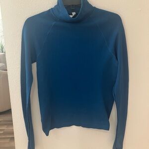 Athleta Ribbed Teal Turtleneck